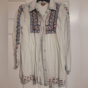 Embroidered Scully Button-Up Shirt